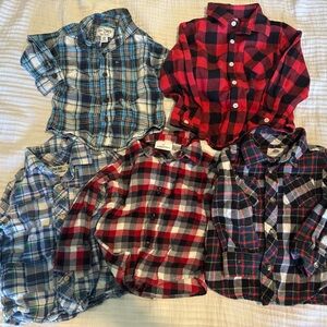 5 toddler boy flannel shirts